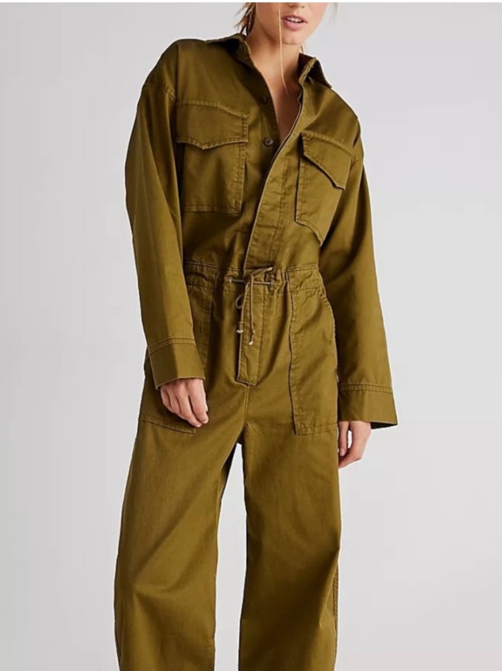 NEW Levi's x Free People Olive Green Utility Jumpsuit